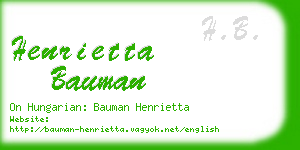 henrietta bauman business card